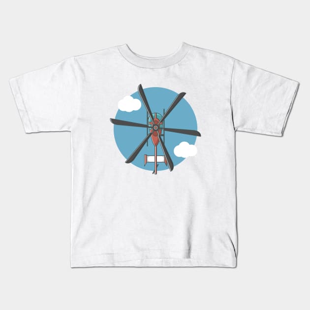 helicopter Kids T-Shirt by fflat hds